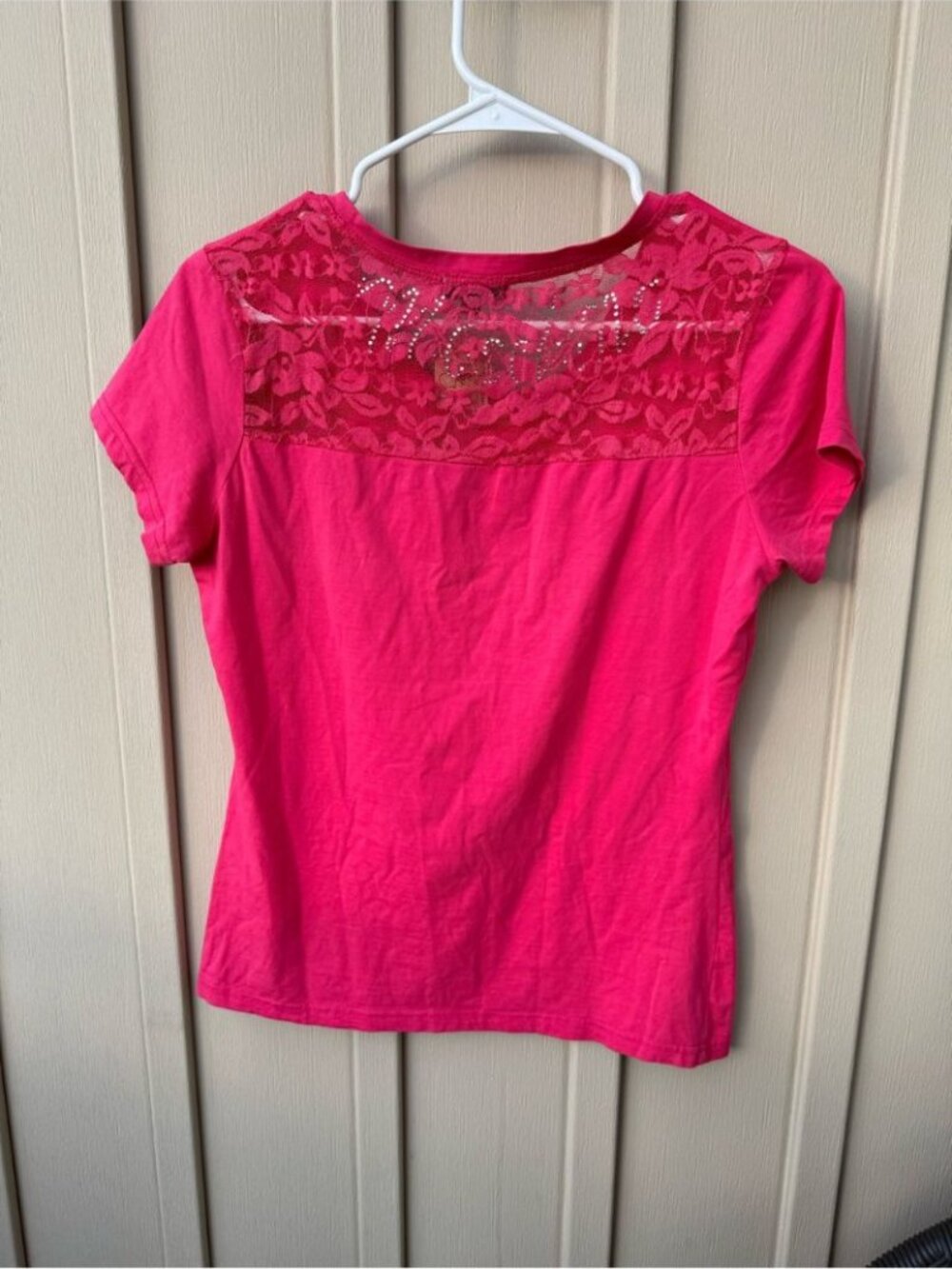 Moschino Jeans Y2K Italy Hot Pink Butterfly Sequin Tee - Picture 3 of 6